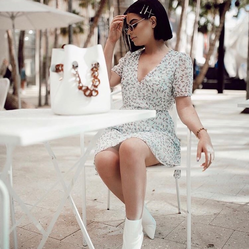 Blue floral summer dress